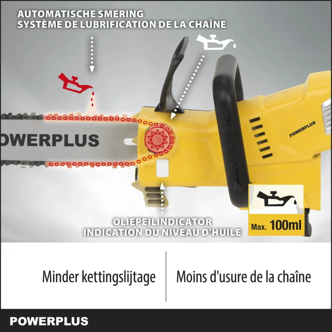 Powerplus POWXG1032 Telescopische Elektrische Kettingzaag 900W - 30cm Zaagblad