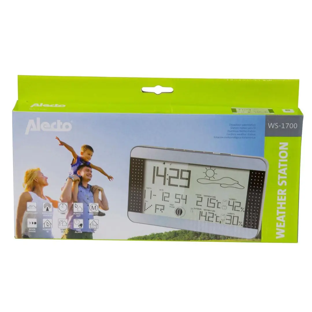 Alecto WS-1700 Weerstation - Draadloze Buitensensor - Zilver