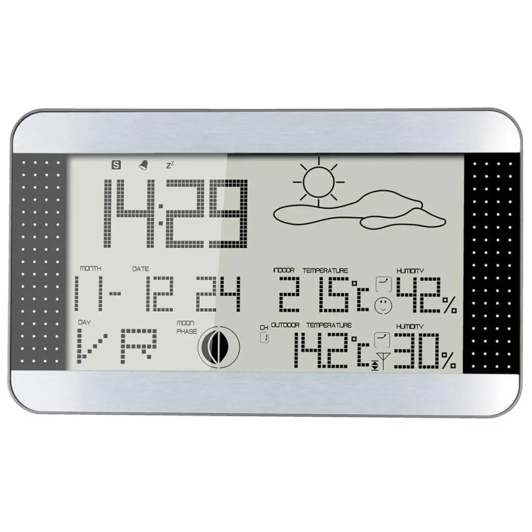 Alecto WS-1700 Weerstation - Draadloze Buitensensor - Zilver