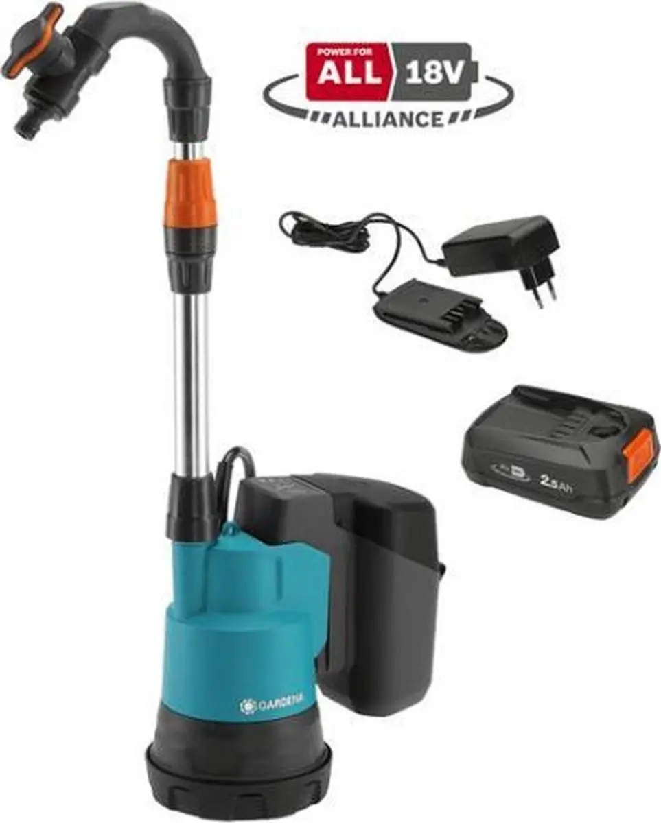 Gardena Accu Regentonpomp 2000/2 18V - 2000 l/u Set