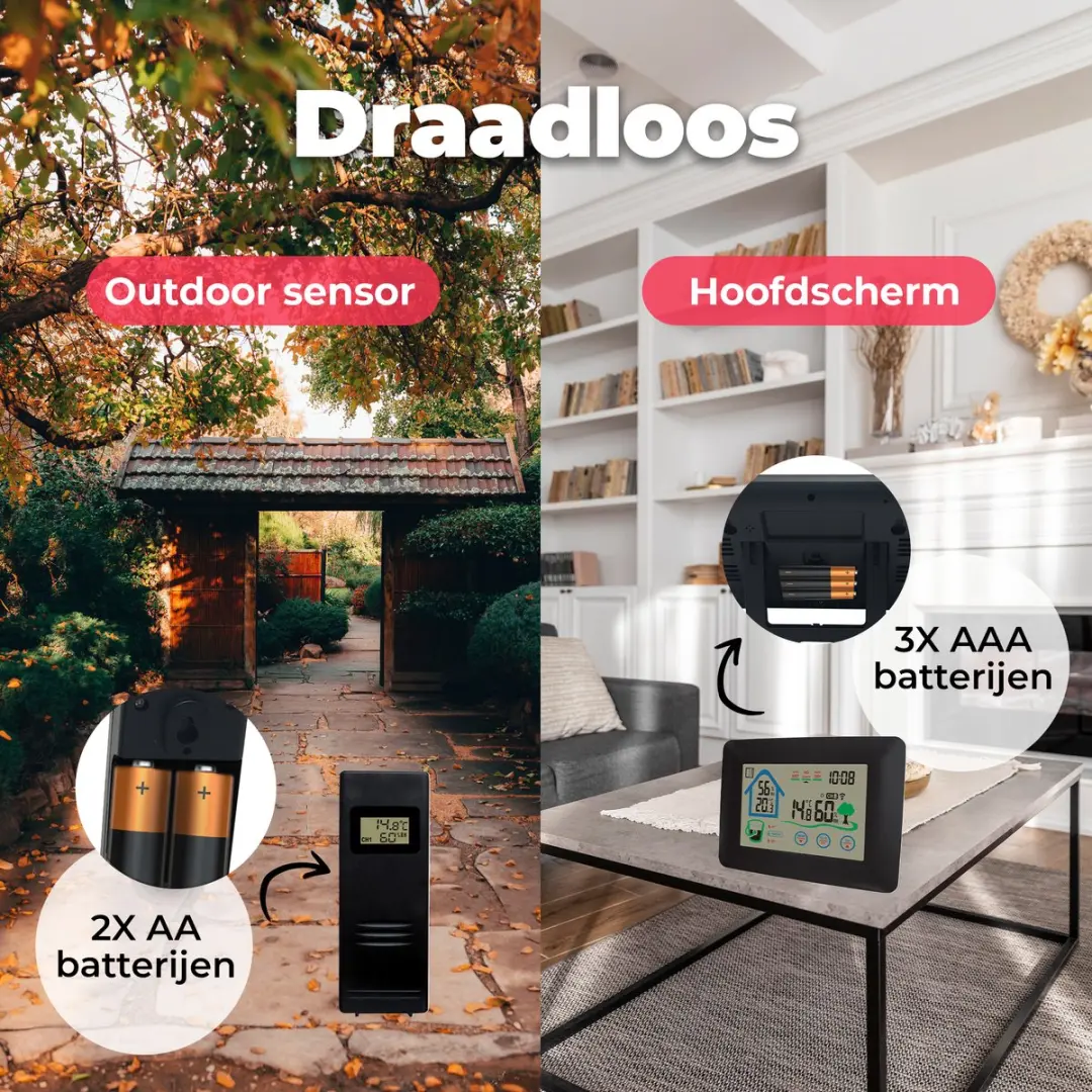 Denver WS-520 Weerstation - Binnen & Buiten - Temperatuur & Luchtvochtigheid - Zwart - afbeelding 6 van 6