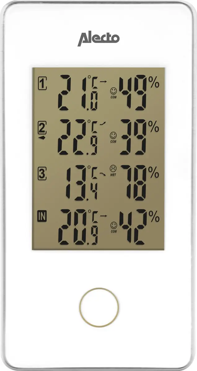 Alecto WS-1330 Professioneel Weerstation - 3 Sensoren Wit
