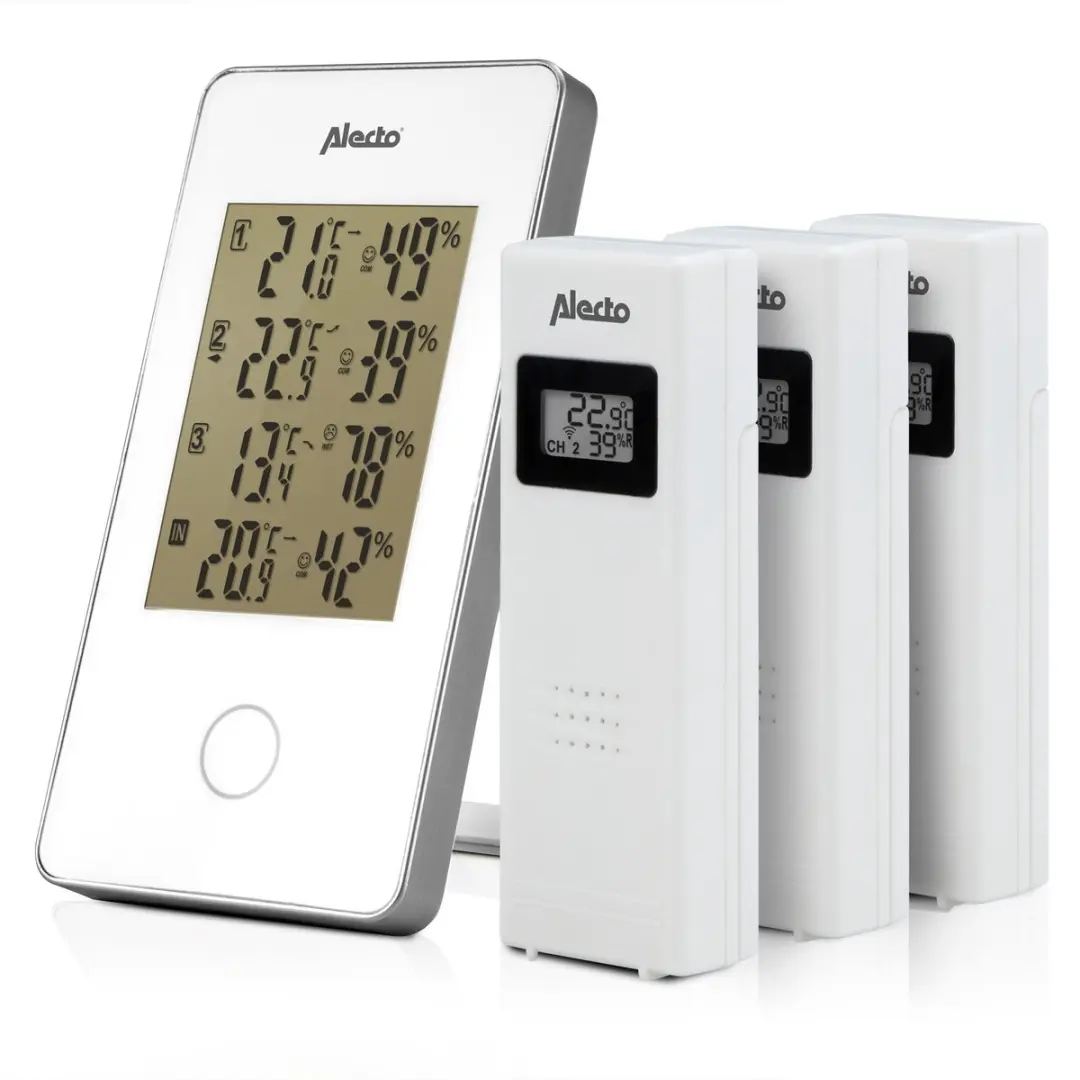 Alecto WS-1330 Professioneel Weerstation - 3 Sensoren Wit
