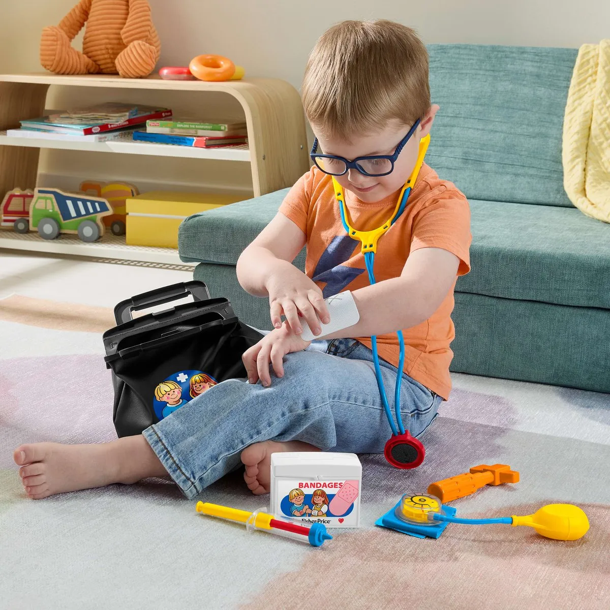 Fisher-Price Doktersset 1988 - 11-delig - Zwart