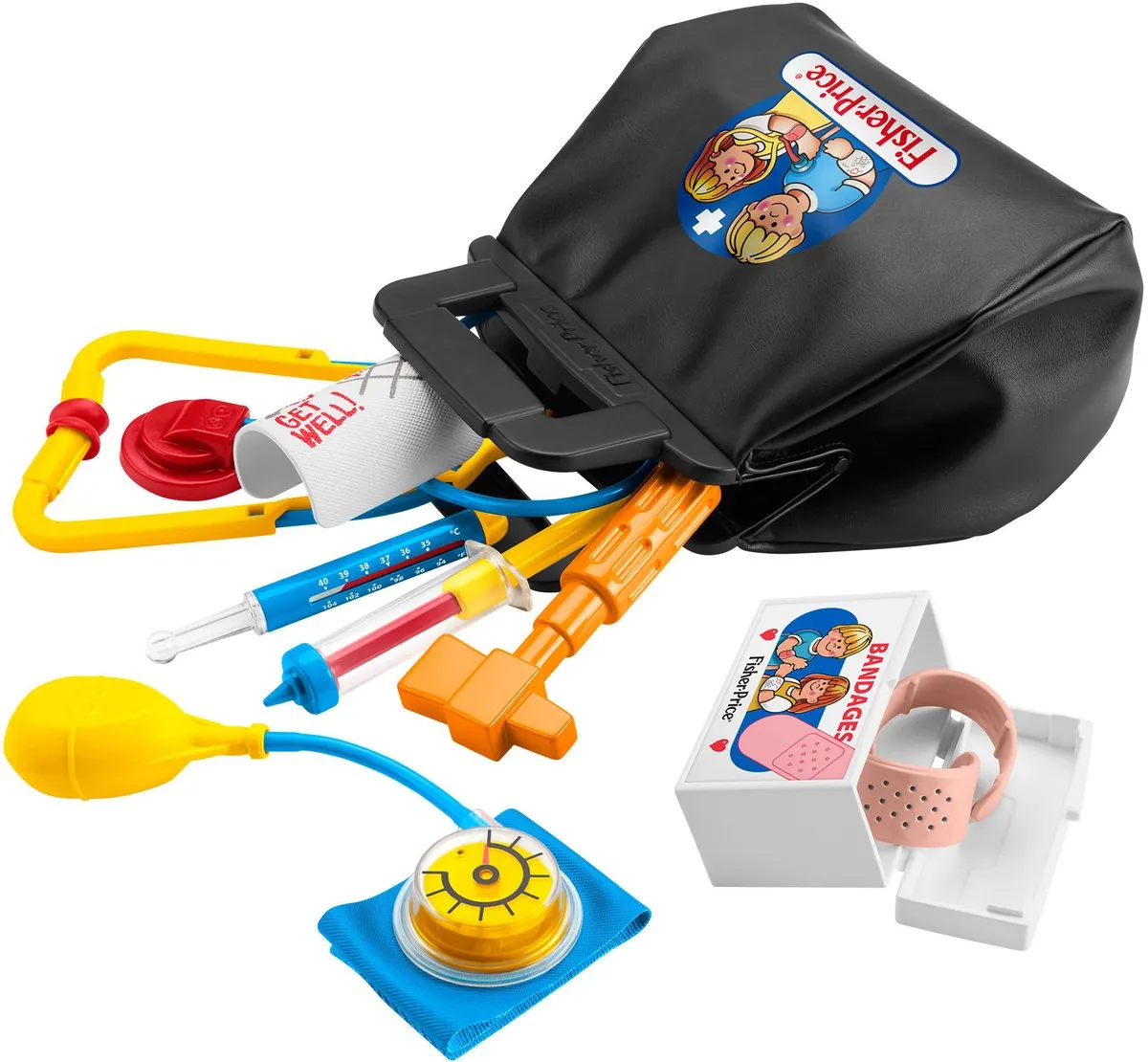 Fisher-Price Doktersset 1988 - 11-delig - Zwart