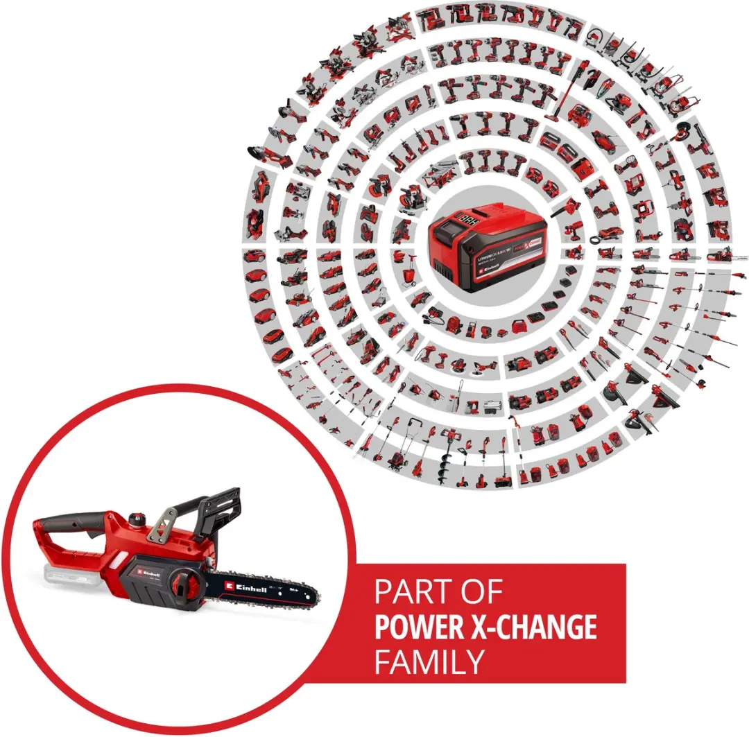 Einhell Accu Kettingzaag GE-LC 18/25 Li Solo - 18V - 25cm Zwaard - afbeelding 6 van 6