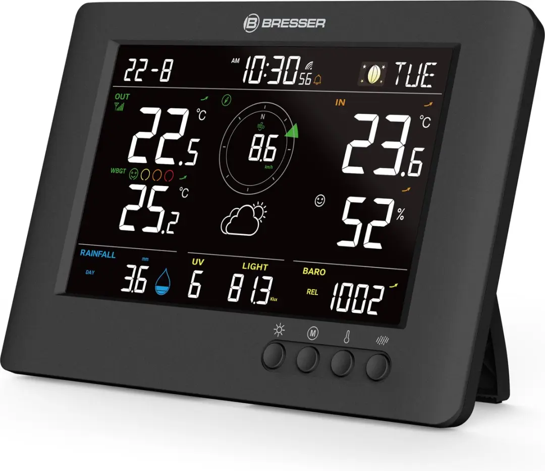 Bresser ClearView TB Weerstation 8-in-1 Buitensensor - Wit/Zwart - afbeelding 6 van 6