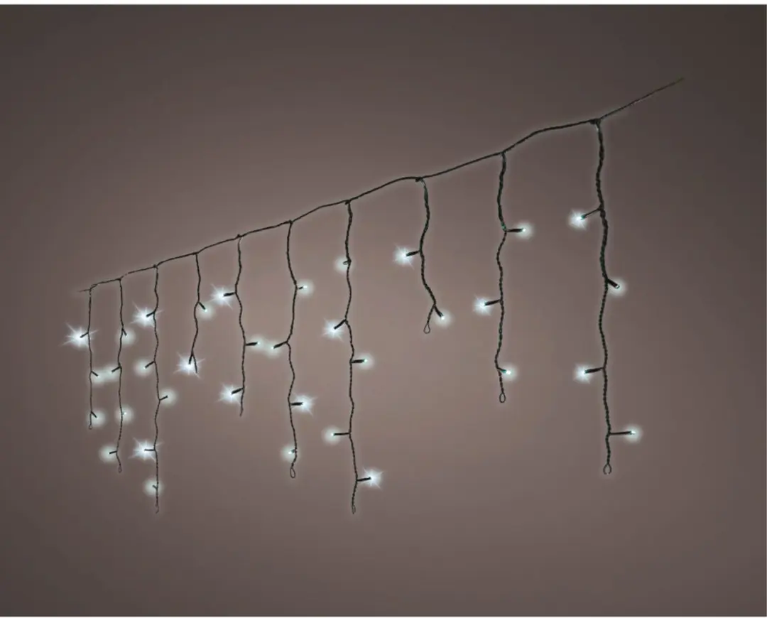 Lumineo IJspegel Kerstverlichting 2x - 259 LED - 1100cm - Koel wit - Zwart