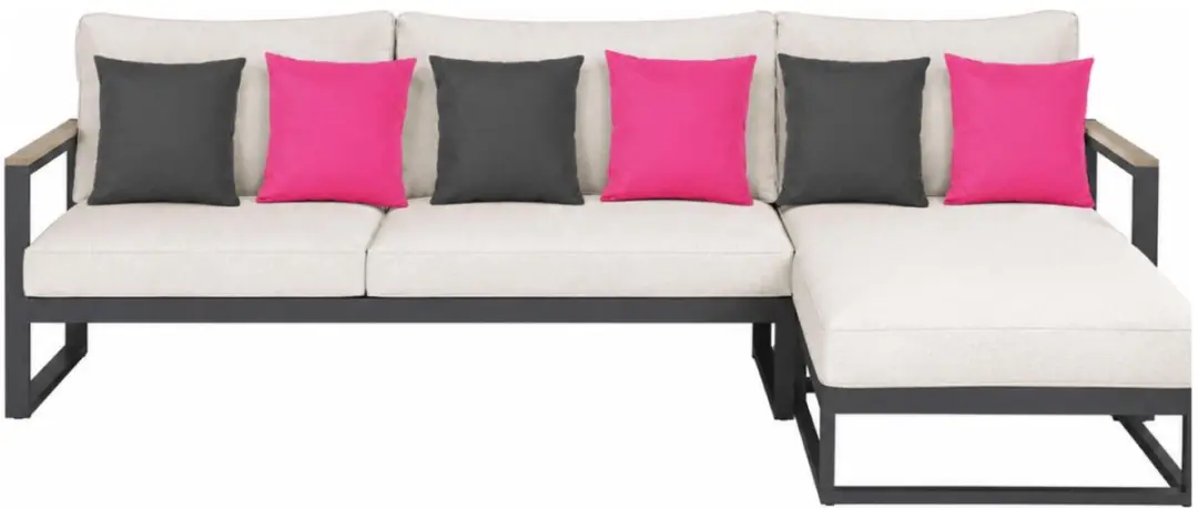 Anna's Collection Bankkussens 45x45cm - 6 Stuks - Fuchsia/Anthraciet - afbeelding 6 van 6