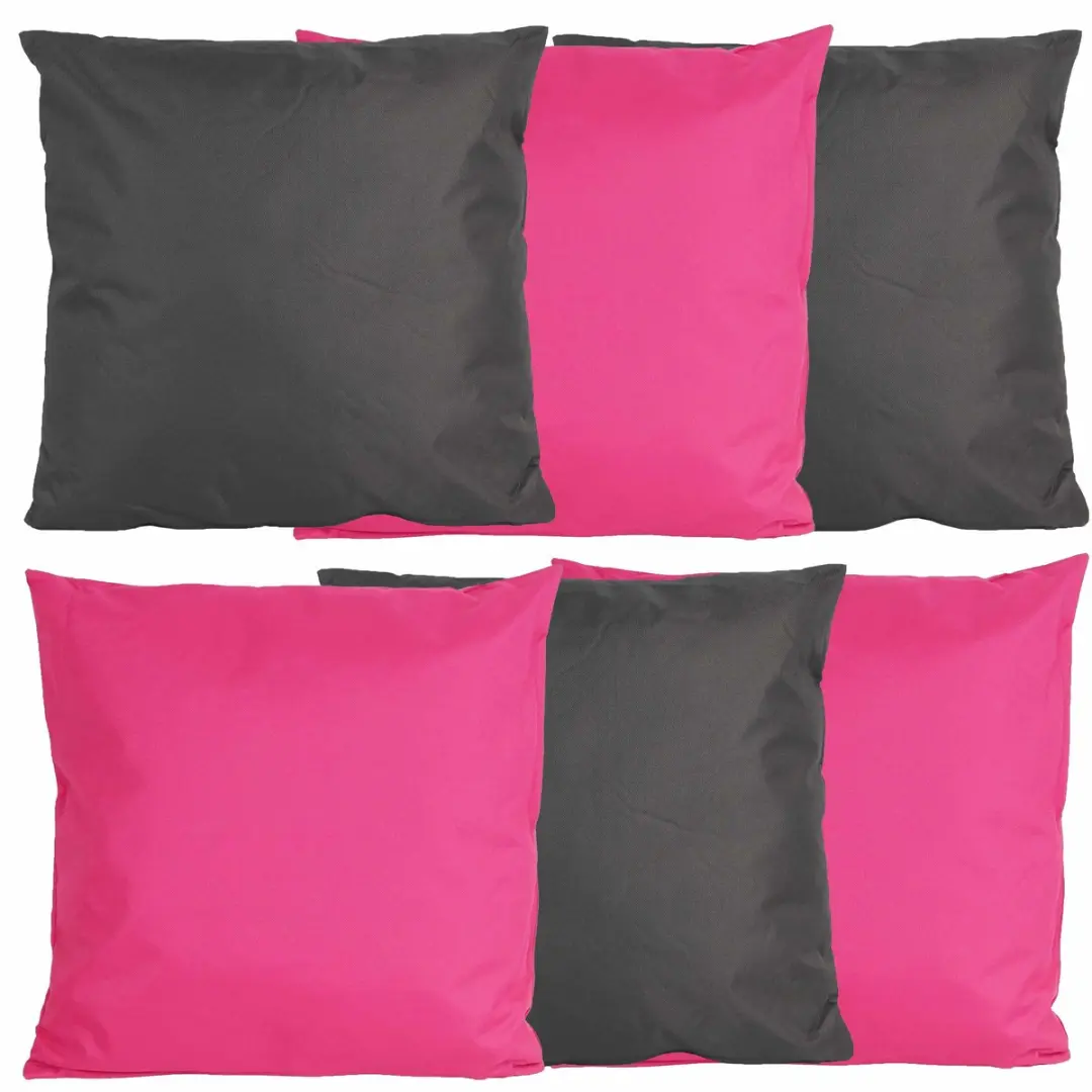 Anna's Collection Bankkussens 45x45cm - 6 Stuks - Fuchsia/Anthraciet