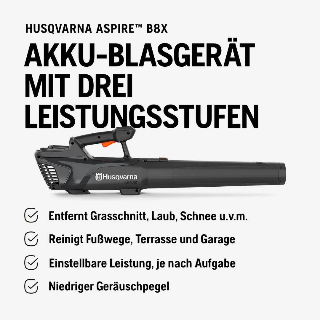 Husqvarna Accu Bladblazer Aspire B8X-P4A - 3 standen