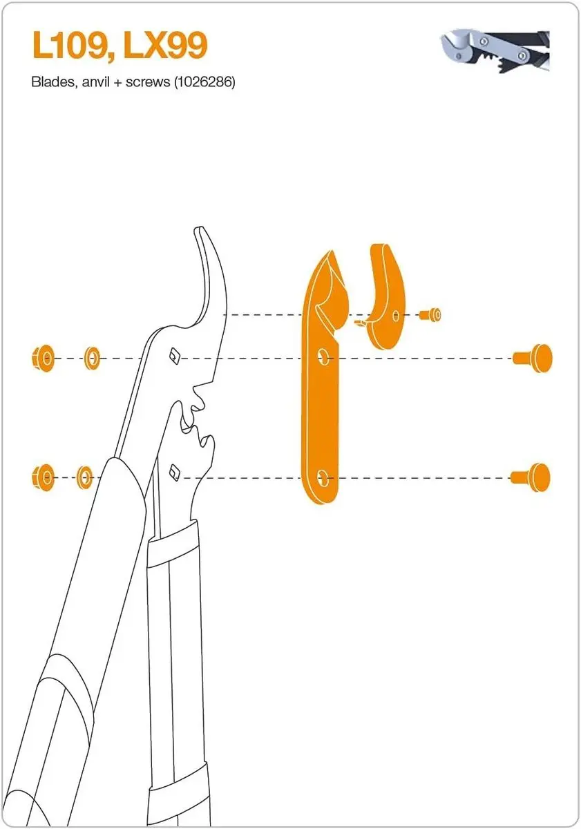 Fiskars Blad Aambeeld en Schroef L109/LX99/L93/L99