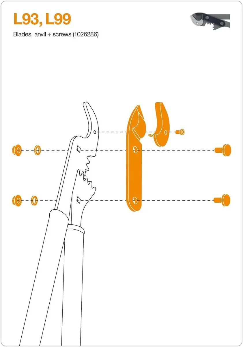 Fiskars Blad Aambeeld en Schroef L109/LX99/L93/L99