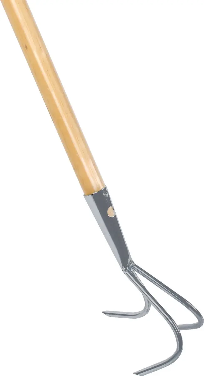Talen Tools Tuinkrabber Verzinkt 3 Tanden - Essenhouten Steel 140cm