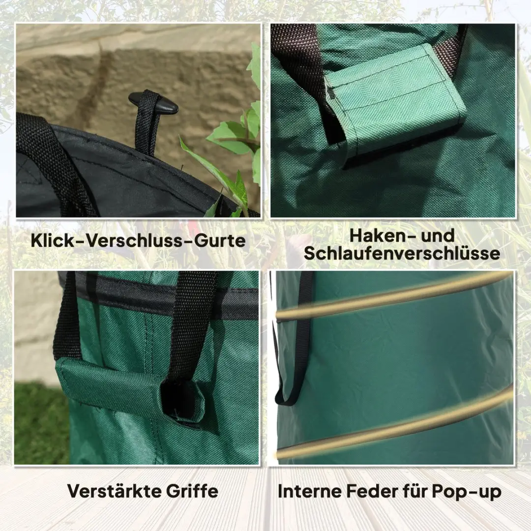Outsunny Oxford Stof Afvalzak 55x65cm - Groen