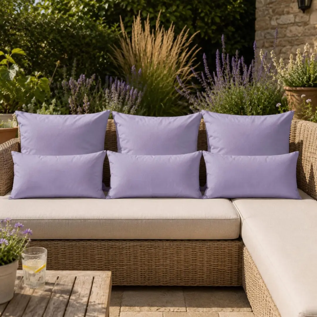 Anna's Collection Bank/Tuin Kussens Set 6-delig - Lila