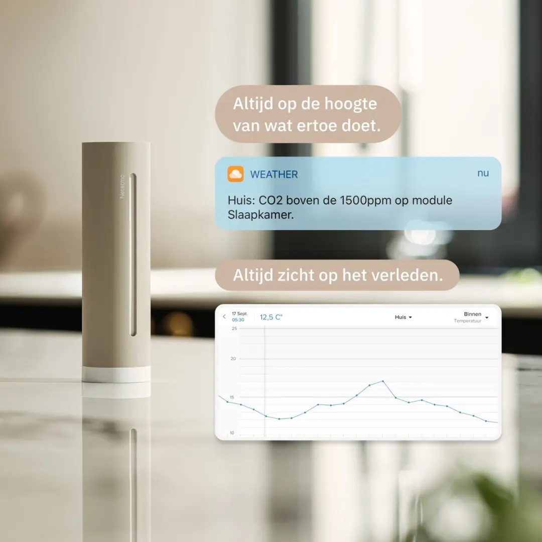 Netatmo Slim Weerstation Original CO2 & Geluidsmeter - Sand