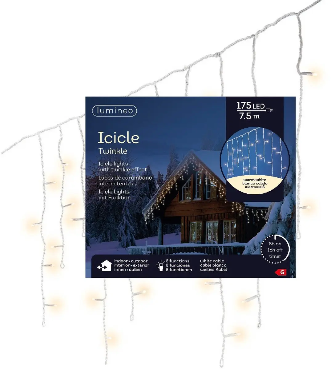 Lumineo IJspegel Kerstverlichting 750cm