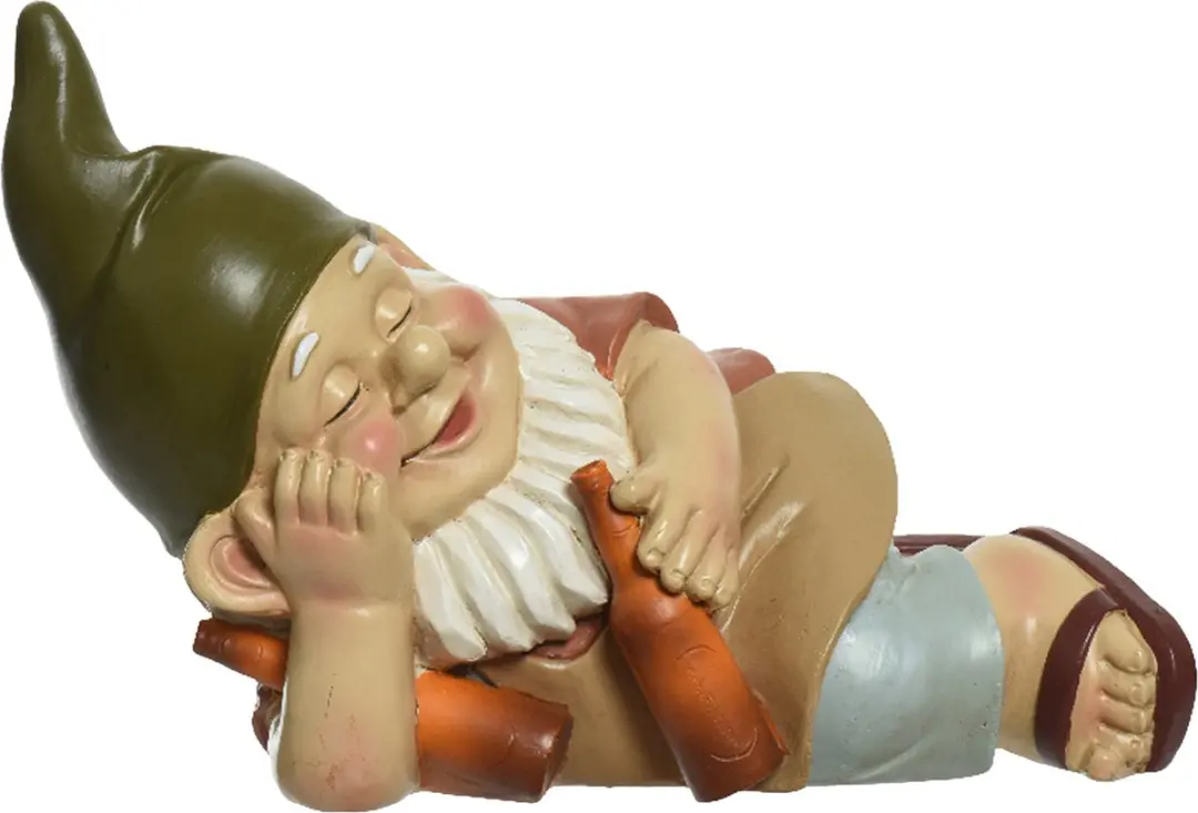 Decoris Tuinkabouter Dronken Kunststeen H11cm