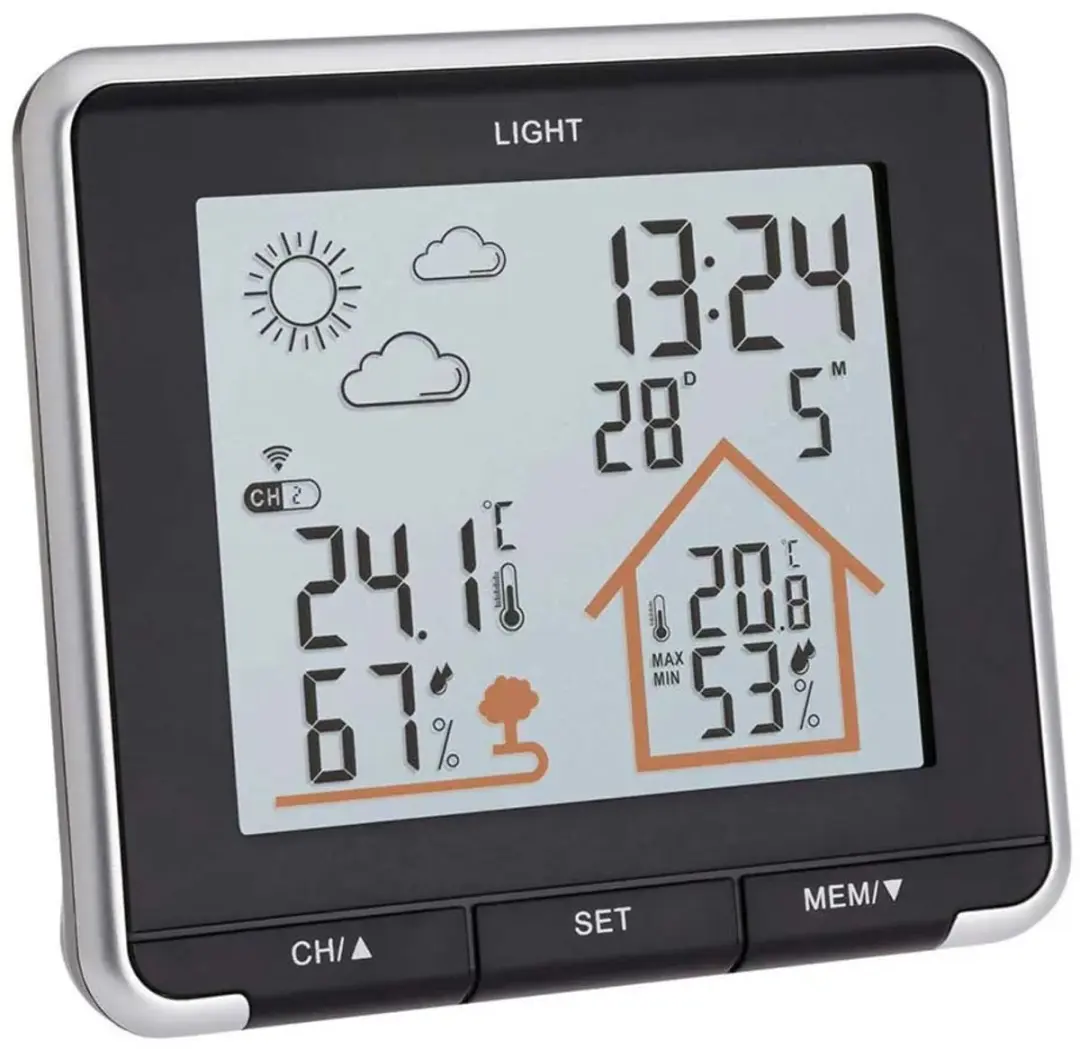 TFA Dostmann 35.1153.01 Horloge met Thermo-Hygrozender - Zwart