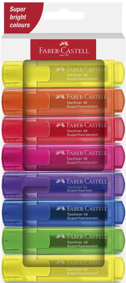 Faber-Castell 254646 Markeerstiften - 6 Stuks - Veelkleurig