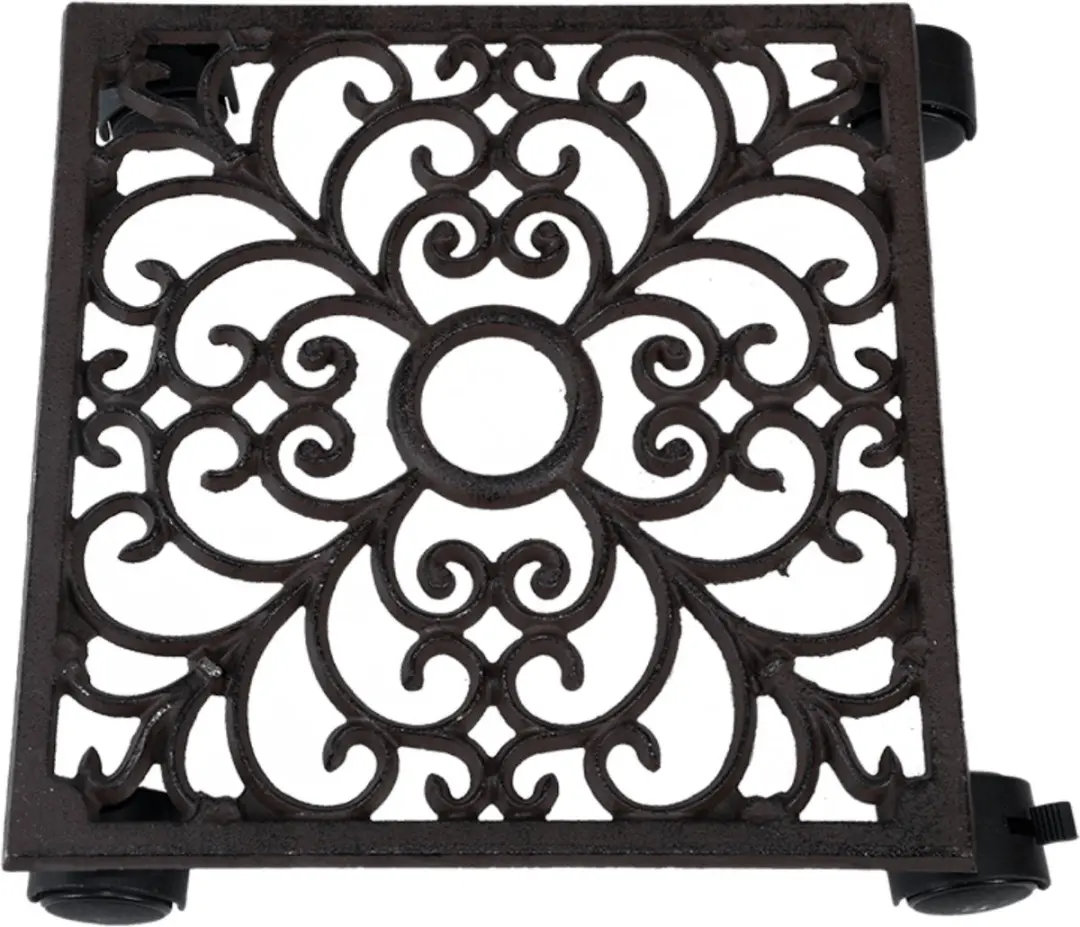 Esschert Design Plantentrolley Vierkant - 28x28cm - Gietijzer - Bruin