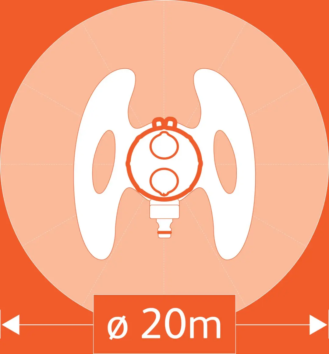 Hozelock Turbine Cirkelsproeier PRO 2 in 1 op slede 314m²