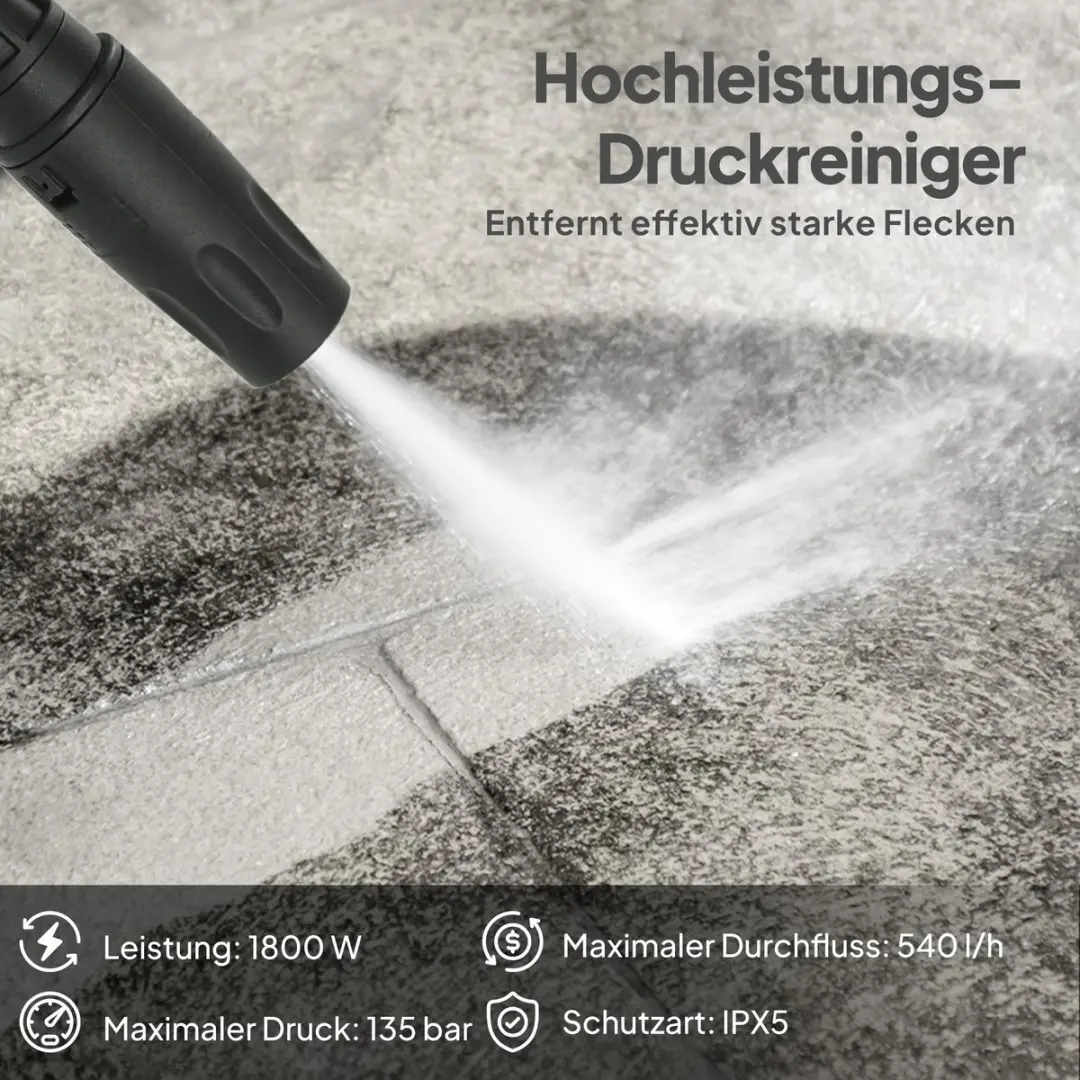 Outsunny Hogedrukreiniger 1800W - 540L/h Geel