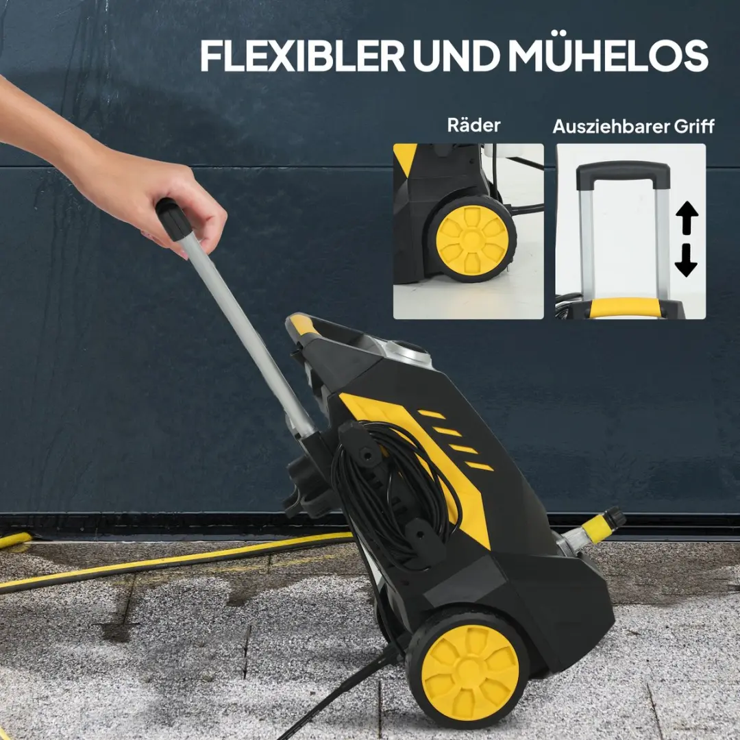 Outsunny Hogedrukreiniger 1800W - 540L/h Geel