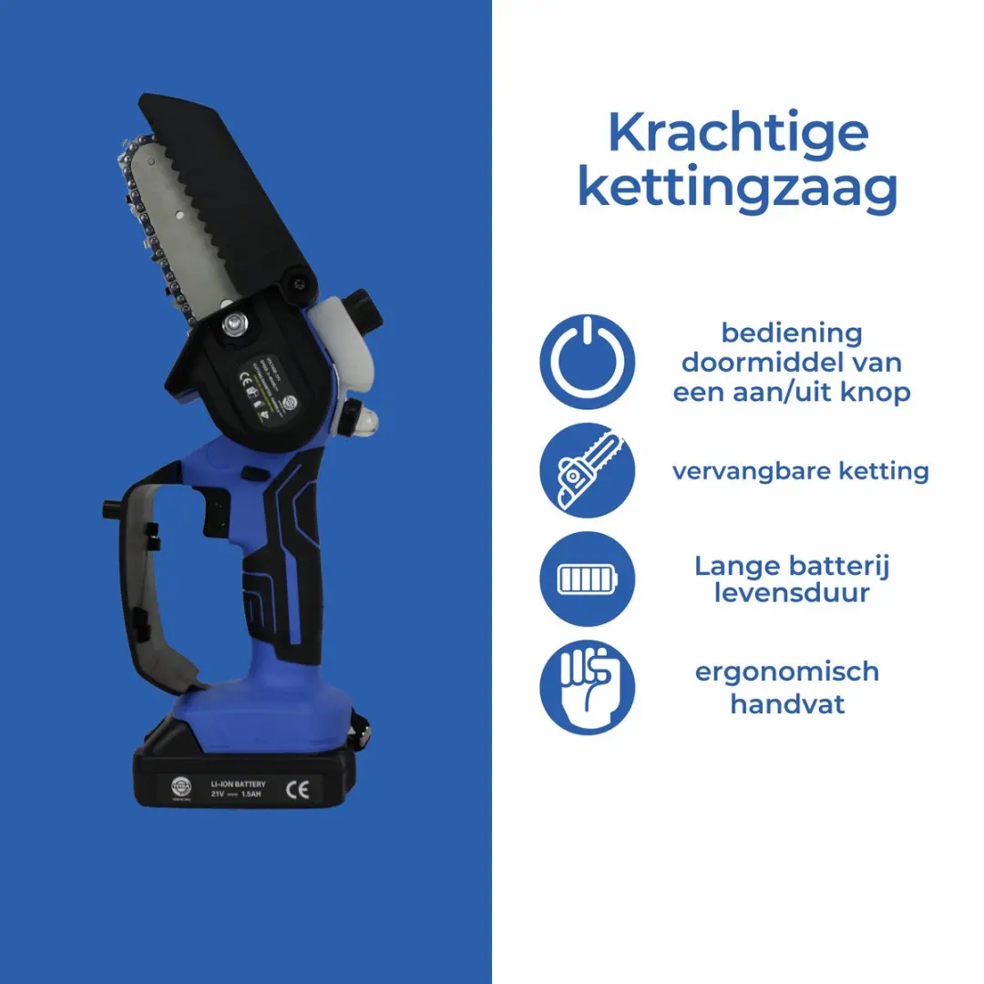 TETRA Tools RT-CS21 Mini Accu Kettingzaag 750W - 1500mAh