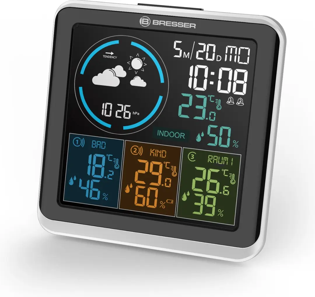 Bresser Quadro Individio Weerstation - 3 Sensoren - Zwart