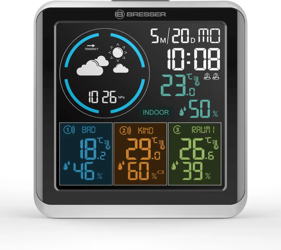 Bresser Quadro Individio Weerstation - 3 Sensoren - Zwart
