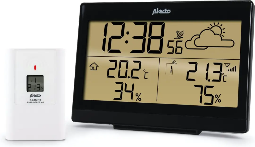 Alecto WS-2300 Professioneel Weerstation - Draadloze Buitensensor - Zwart