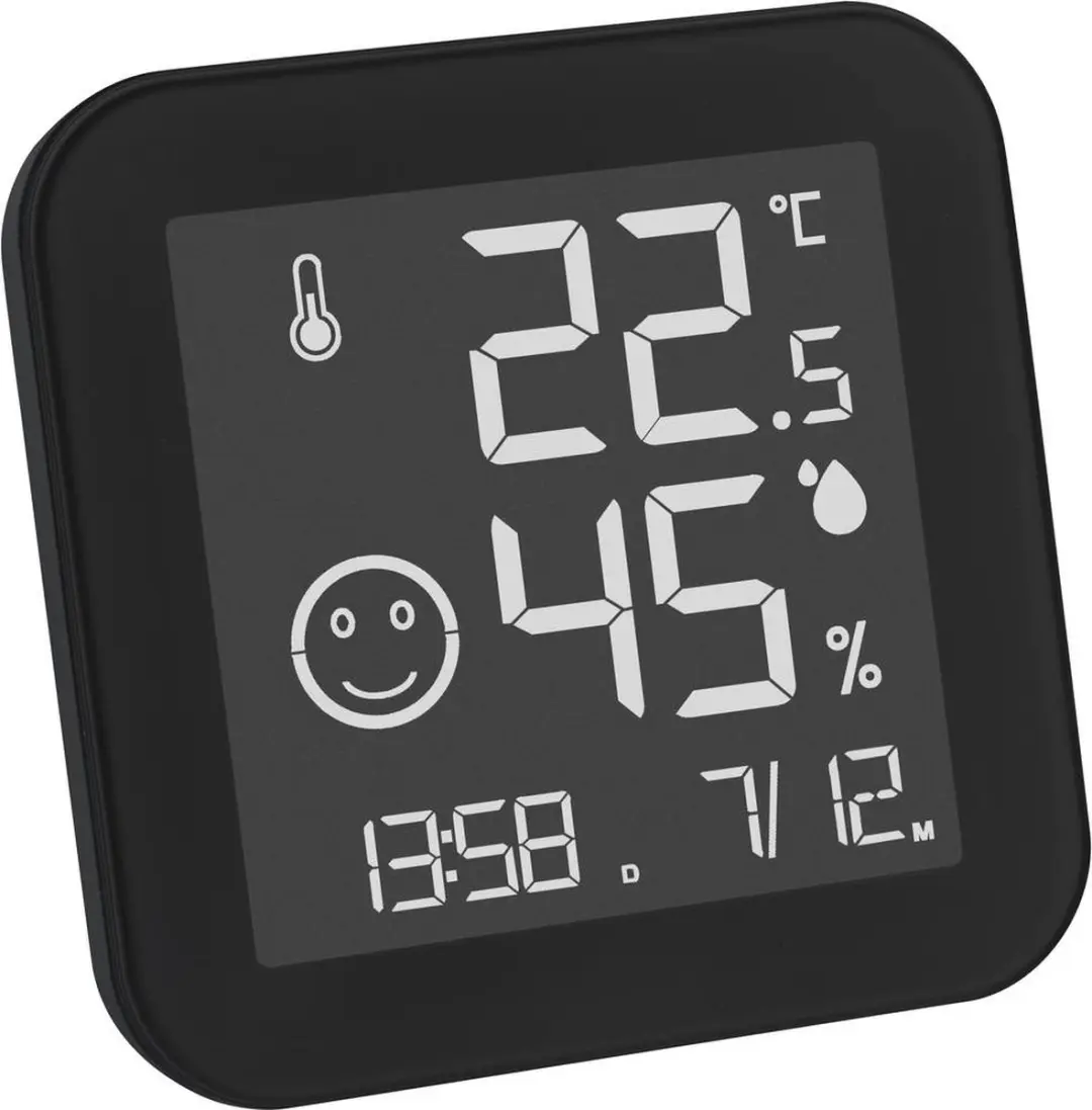 TFA Dostmann BLACK & WHITE Thermo- en Hygrometer - Zwart