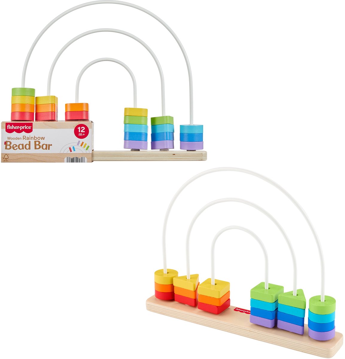 Fisher-Price Houten Regenboogkralenrek