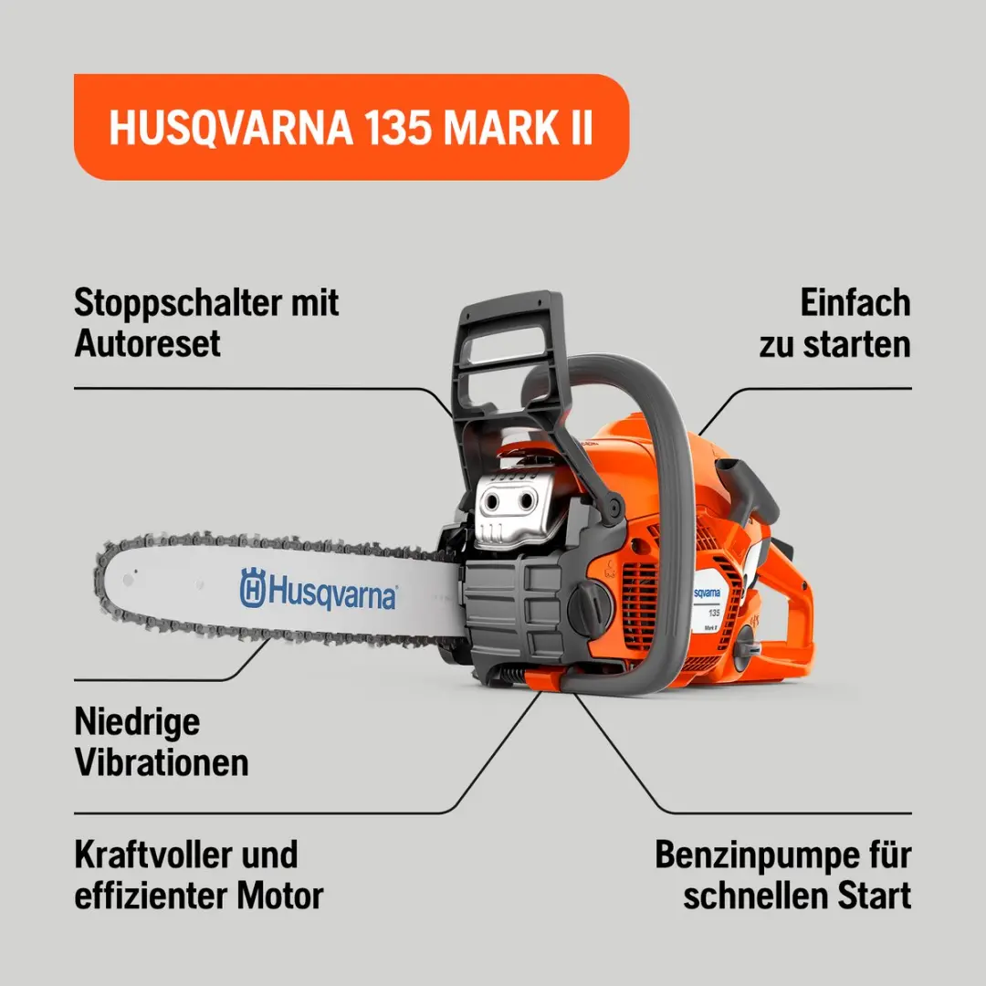 Husqvarna 135 Mark II Benzine Kettingzaag 38cc