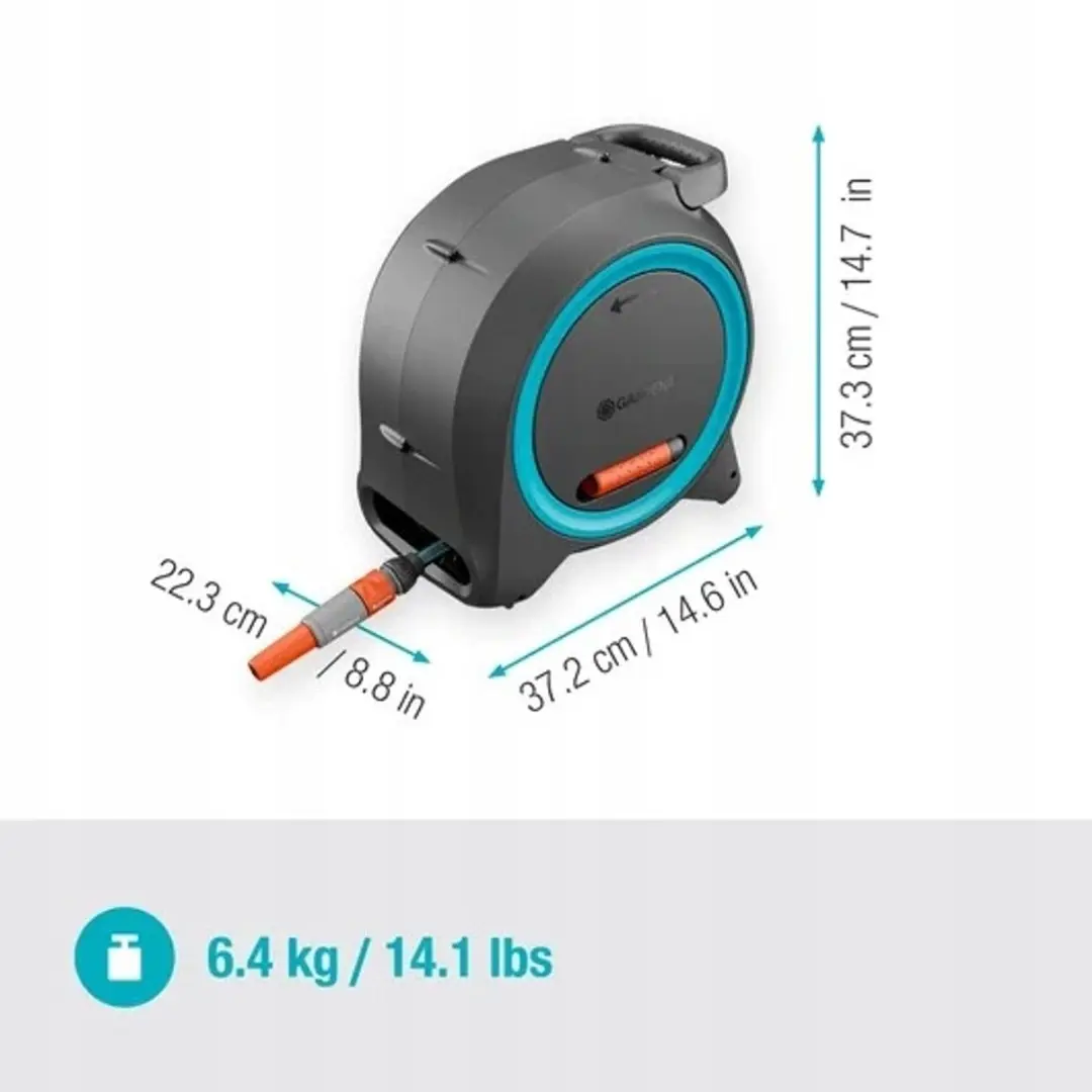 Gardena Dual M/L Slanghaspel 25m - met muurbeugel