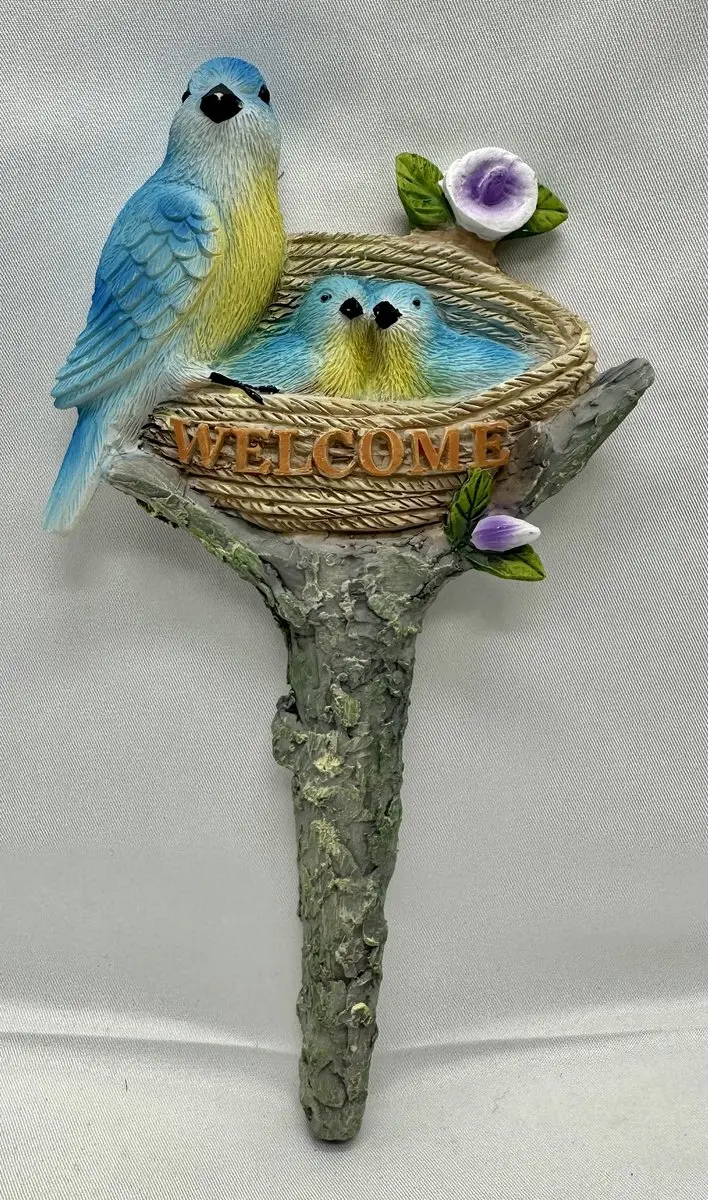 Impuls Tuinsteker Polyresin Blauwe Vogels Welcome