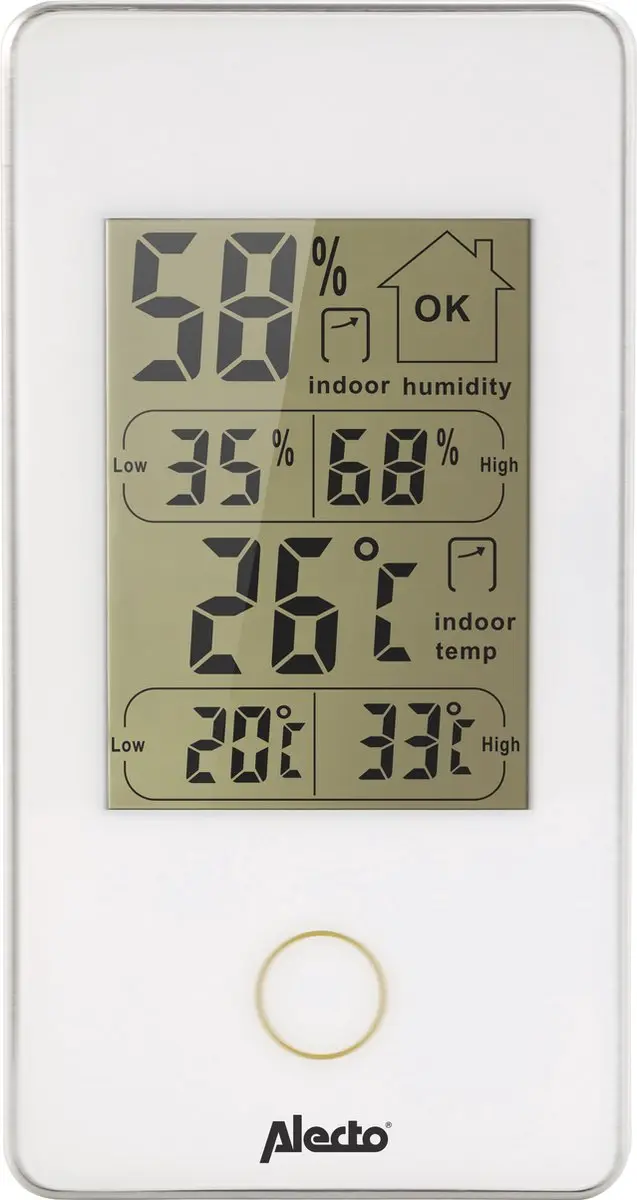 Alecto WS-75 Digitale Binnenthermometer - Wit