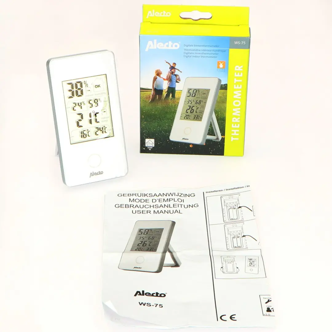 Alecto WS-75 Digitale Binnenthermometer - Wit - afbeelding 6 van 6