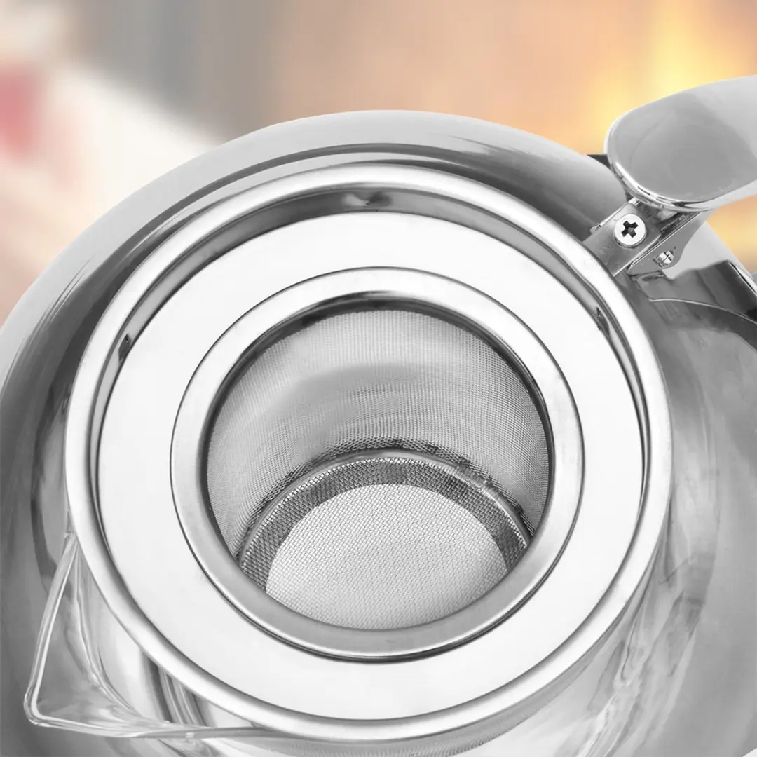 Monzana Glazen Theepot 1.2L - met RVS-filter & infuser