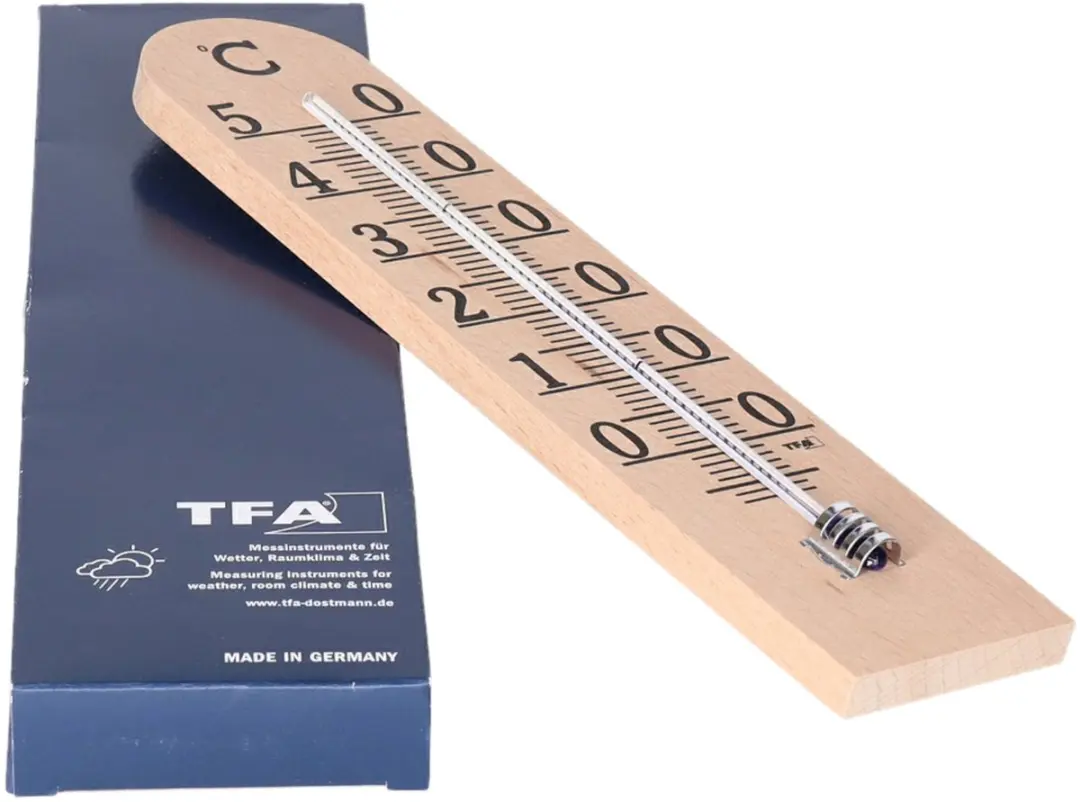 TFA Dostmann Binnen Thermometer Analoog Lichtbruin 25x6cm