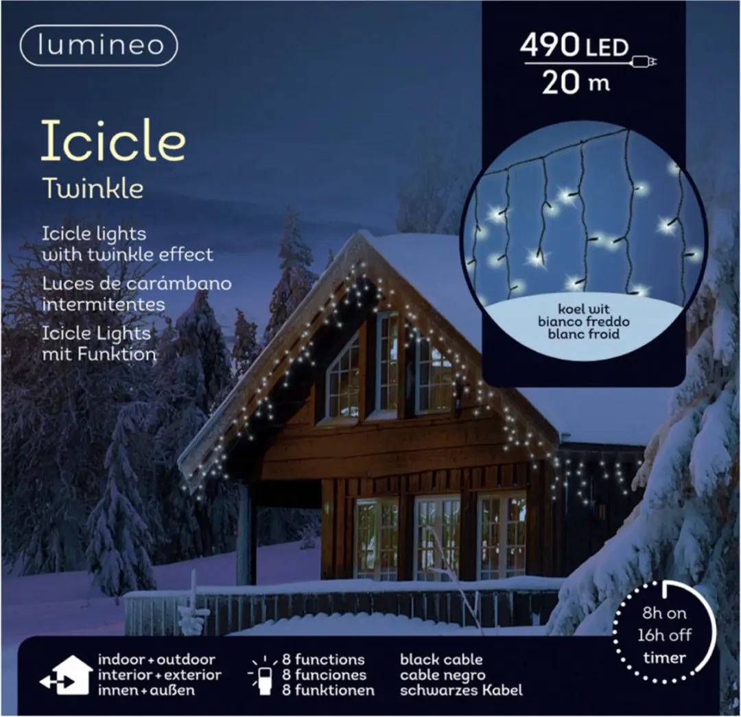 Lumineo IJspegelverlichting 490 LED - 20m - Koel wit - 8 functies