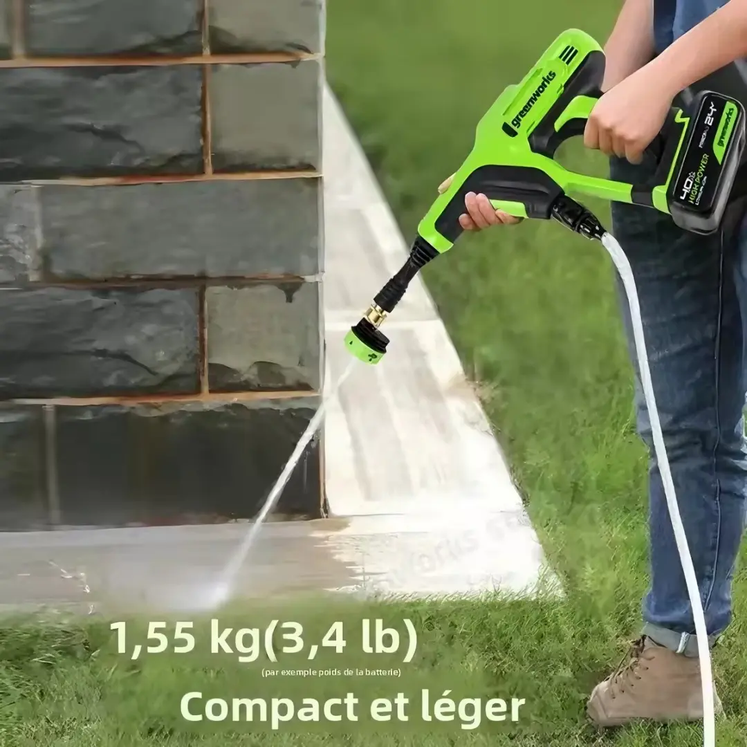 Greenworks 24V 400W Hogedrukreiniger - Autoreiniger 4000mAh