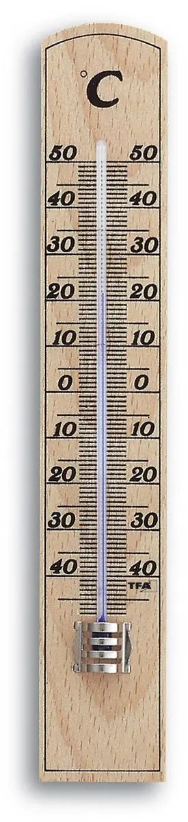 TFA Dostmann Analoog Binnen Thermometer Berkenhout 21x4cm - afbeelding 6 van 6