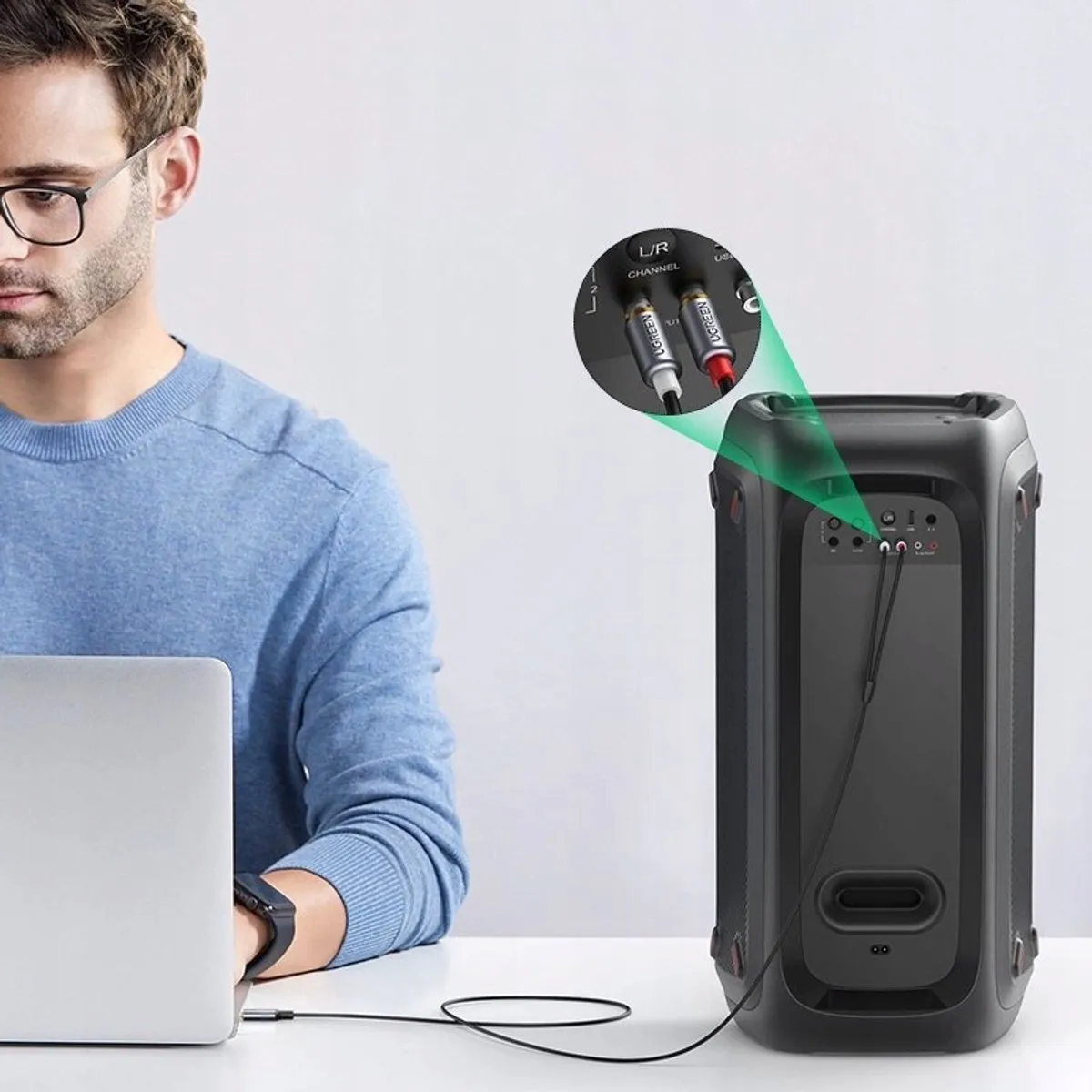 UGREEN USB-C naar 2x 3,5mm Kabel 1,5m - Goudkleur