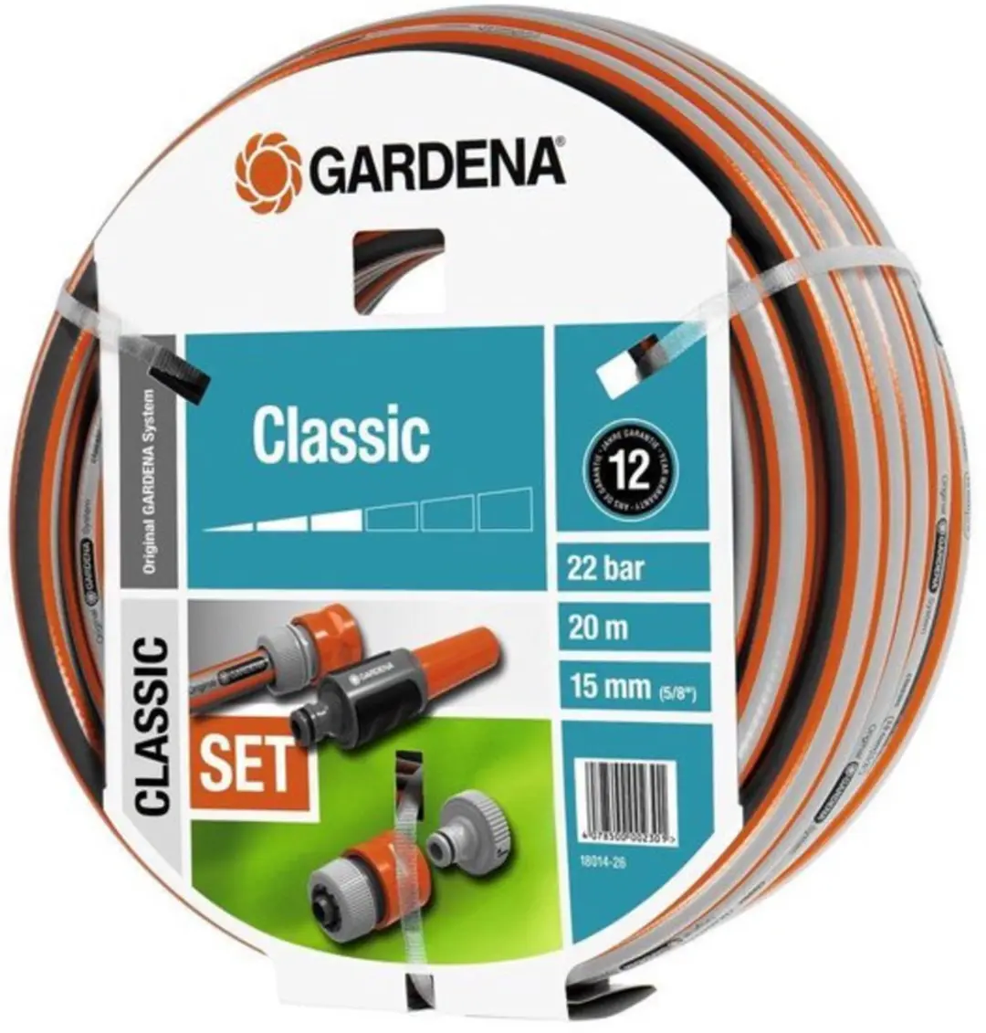 Gardena Classic Slang 15mm 20m - met kraanstuk & adapter - 12 Stuks
