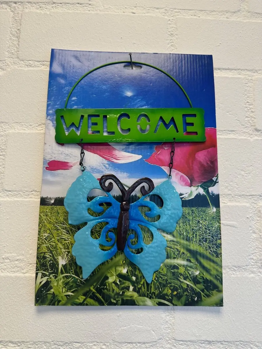 Impuls Metalen Tuin Hanger Welcome Vlinder