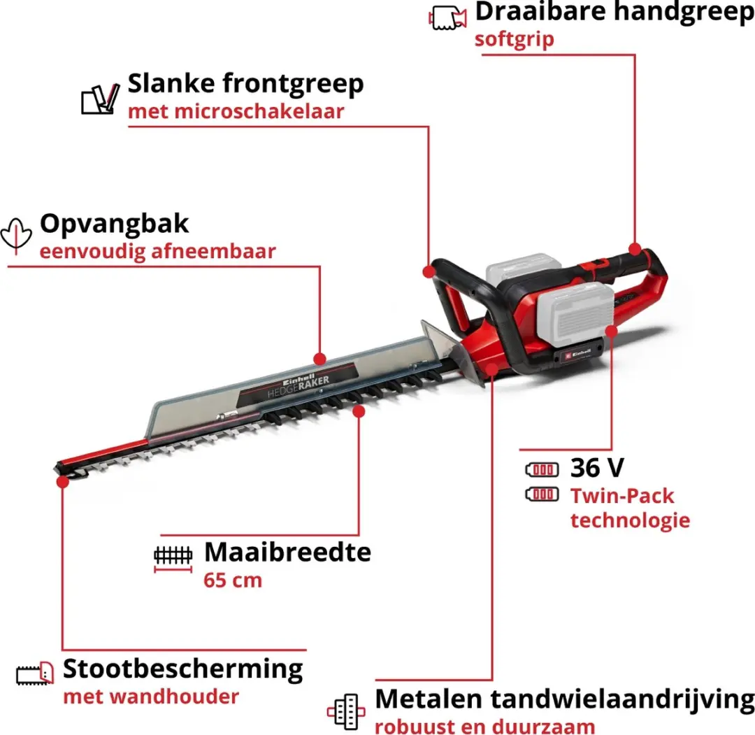 Einhell Accu Heggenschaar GE-CH 36/65 Li Solo - 36V - 65cm