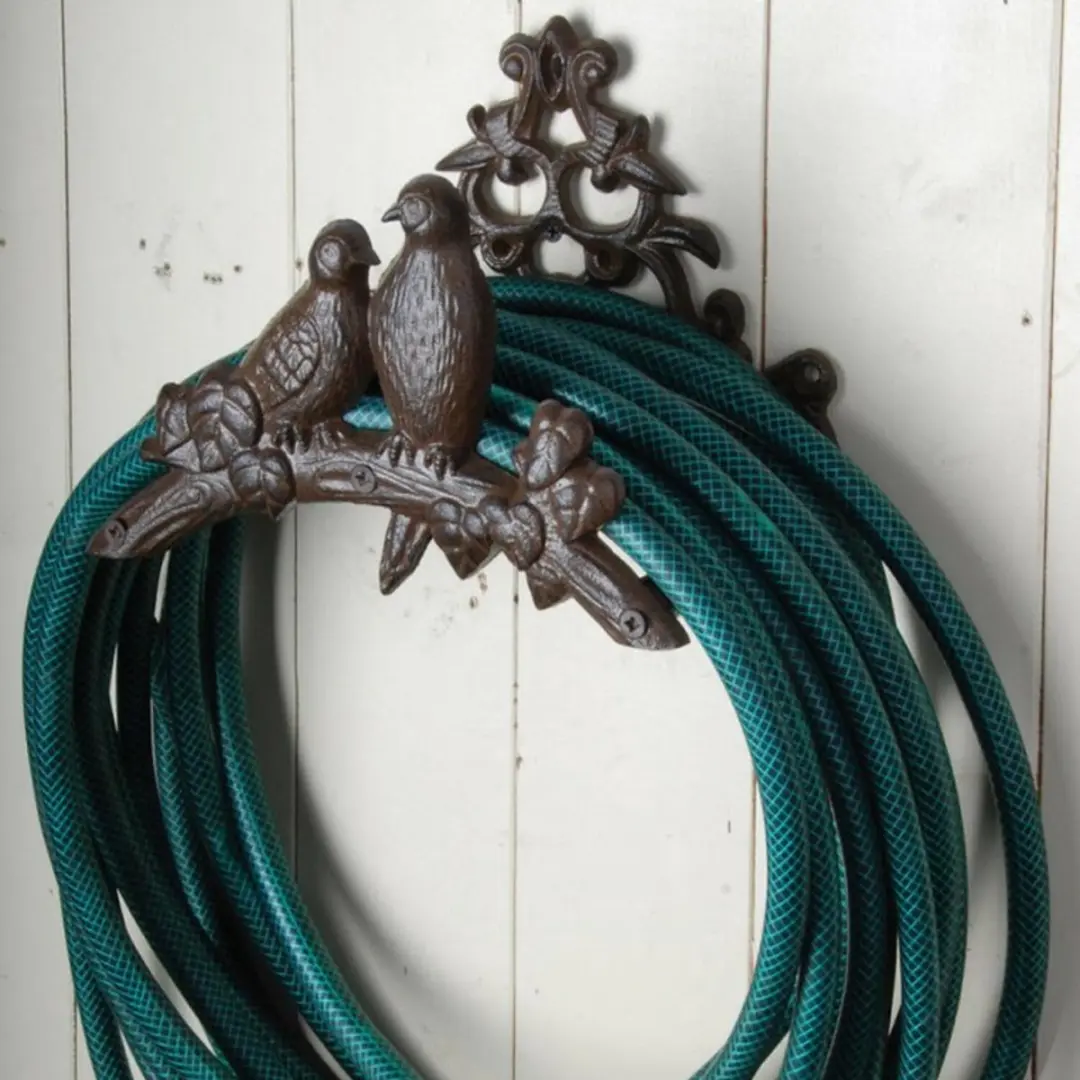 Esschert Design Tuinslanghouder Gietijzer - 25cm - Bruin